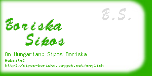 boriska sipos business card